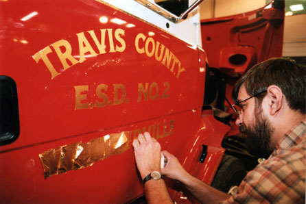 Steve Gold leaf Pflugerville Texas Fire Truck