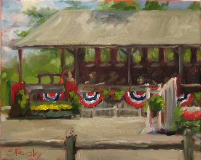 Deep Run Grandstand Oil Painting