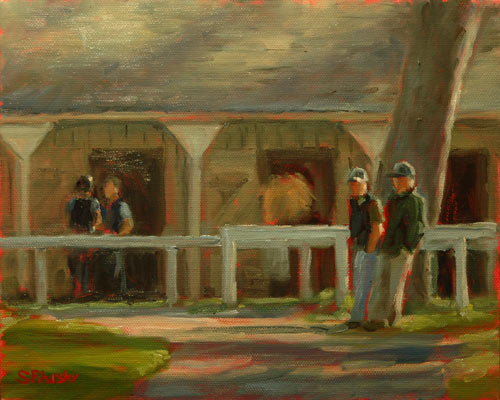 Oil Painting Saratoga Race Track