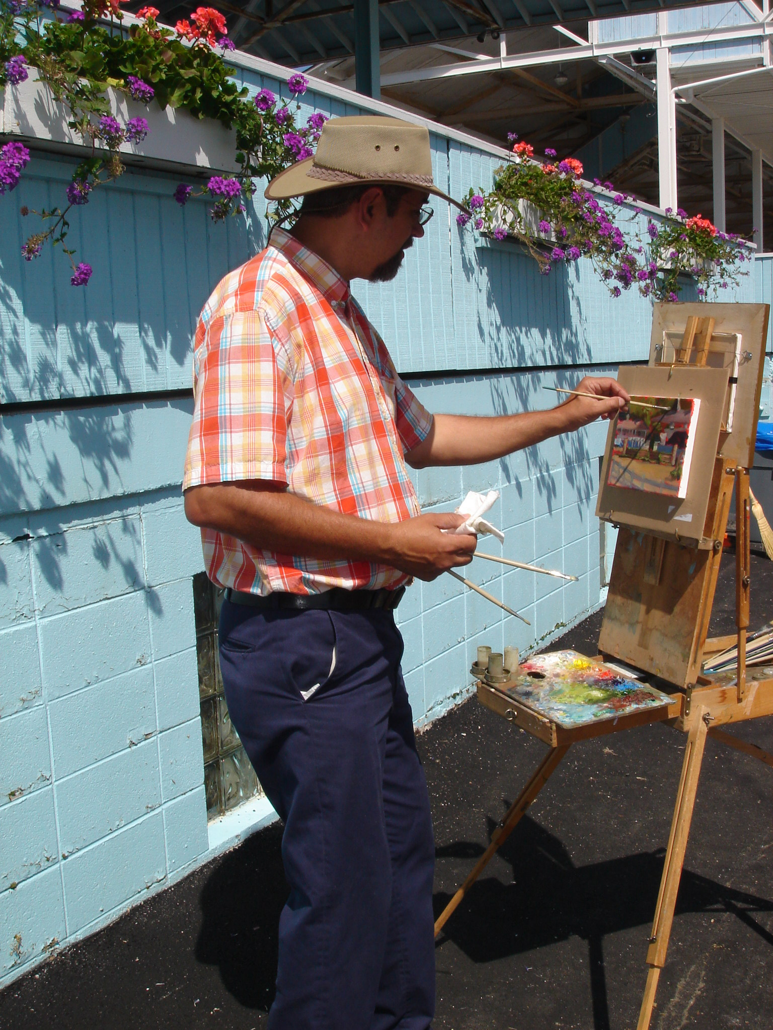 Steve painting at the Devon Horse Show