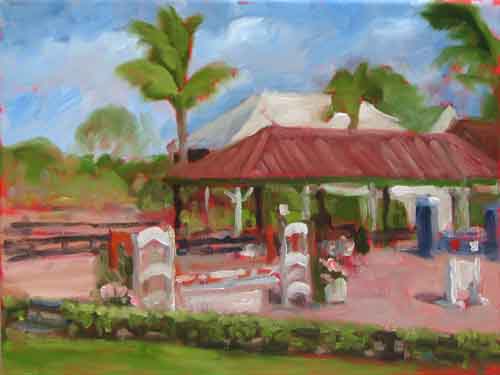 jumper ring red roof oil painting