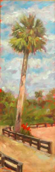 Single Palm at Wellington oil painting 8 x 24 Single Palm at Wellington oil painting 8 x 24